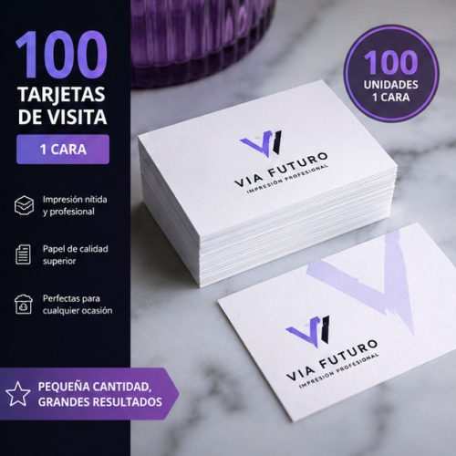100 Tarjetas de Visita 1 Cara