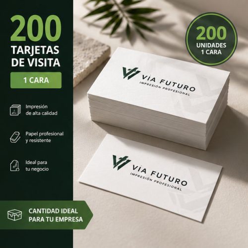 200 Tarjetas de Visita 1 Cara