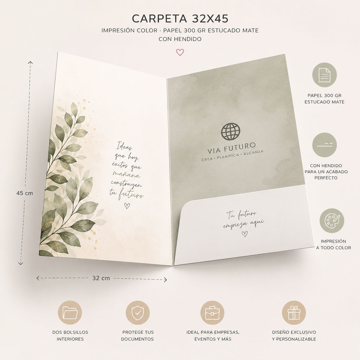 Carpeta 32x45 abierta
