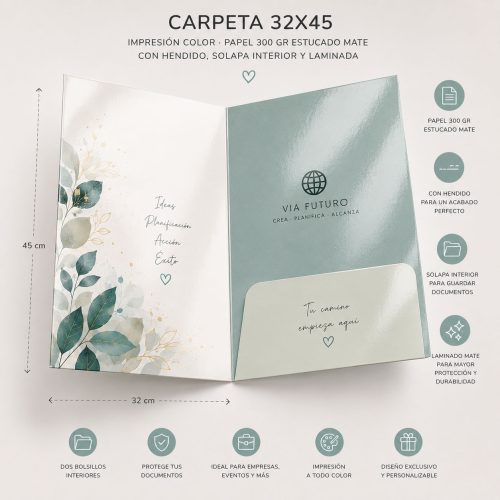 Carpeta 32x45 abierta laminada