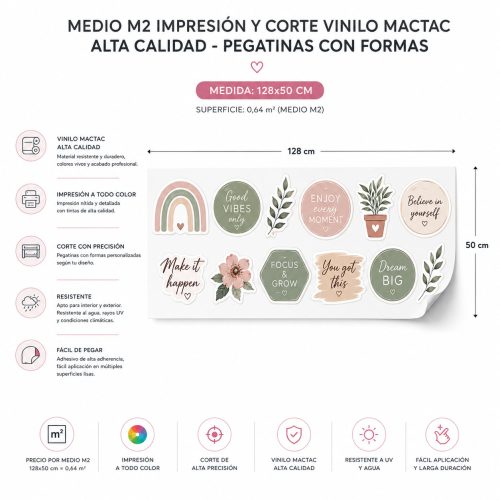 Medio m2 impresion y corte vinilo mactac